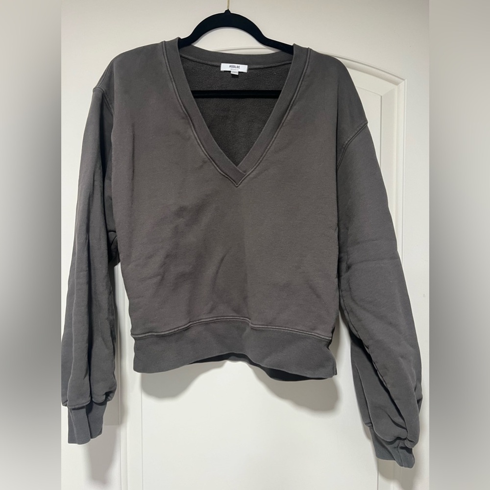 Agolde v neck balloon sleeve sweatshirt size small